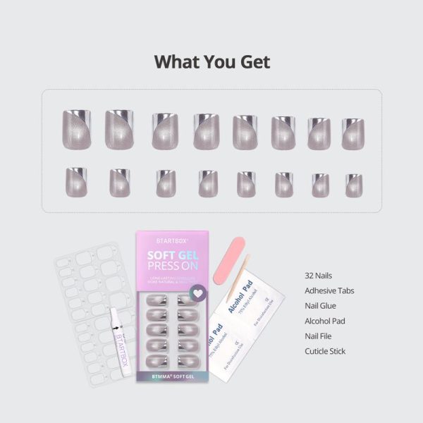 Gleaming Square Nails - Soft Gel Press On Fashion - Image 5