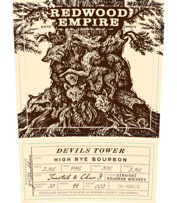 Redwood Empire Devils Tower High Rye Bourbon Batch 2 750mL For Cheap - Image 2