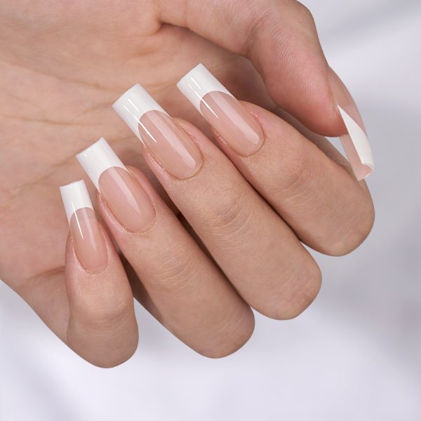 Nude Long Square Nails - Press On Nails Discount
