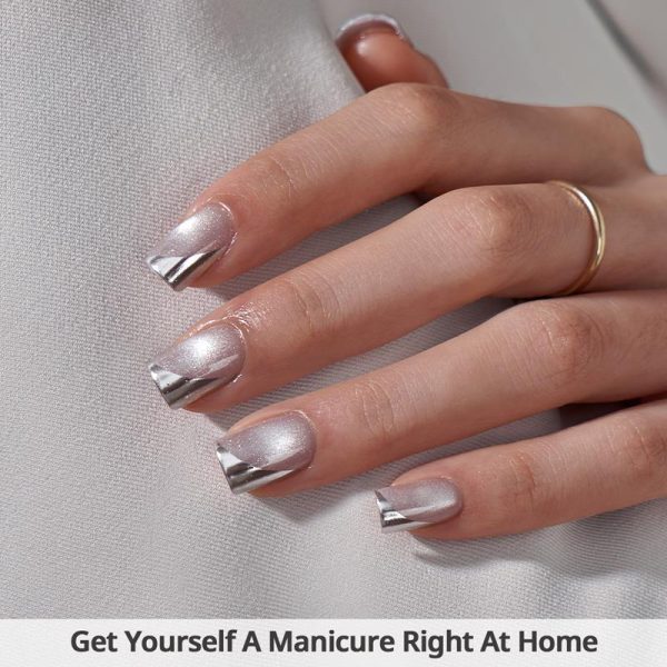 Gleaming Square Nails - Soft Gel Press On Fashion - Image 2