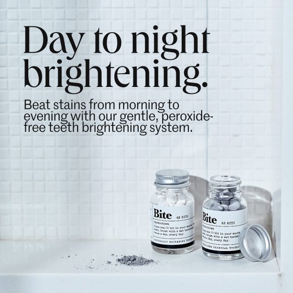 The Day to Night Teeth Brightening Kit - Whiter Teeth in 3 Days with Bite Toothpaste Bits in Mint and Mint Charcoal, Comes with Free Bamboo Toothbrush Supply - Image 4