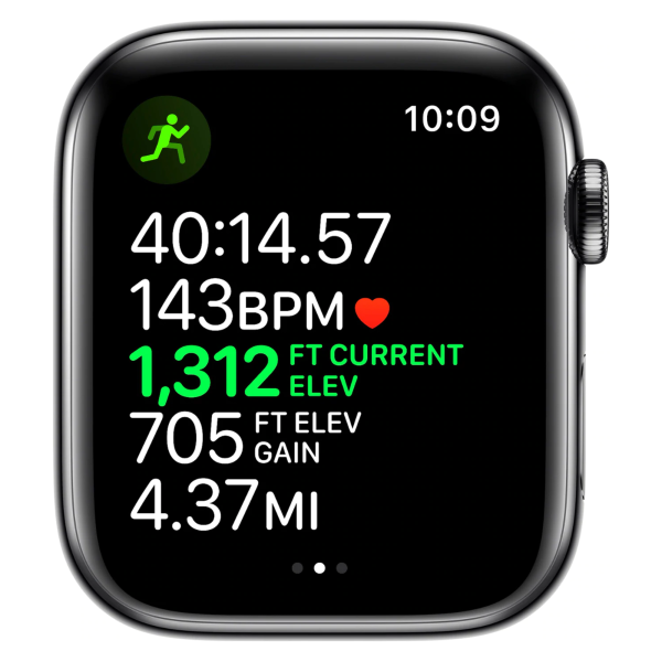 Apple Watch Series 5 (GPS + Cellular) 44mm Stainless Steel Case (Black) - Refurbished For Sale - Image 3