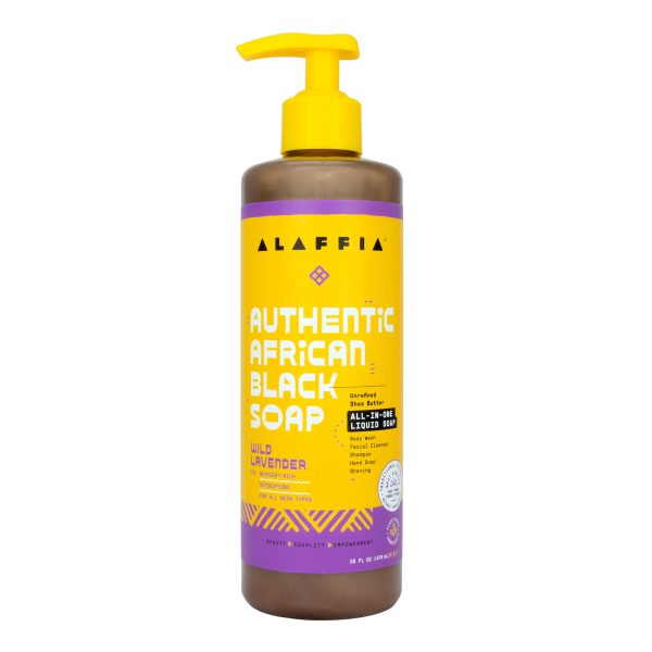 Authentic African Black Soap All-In-One - Wild Lavender, 16 oz Cheap