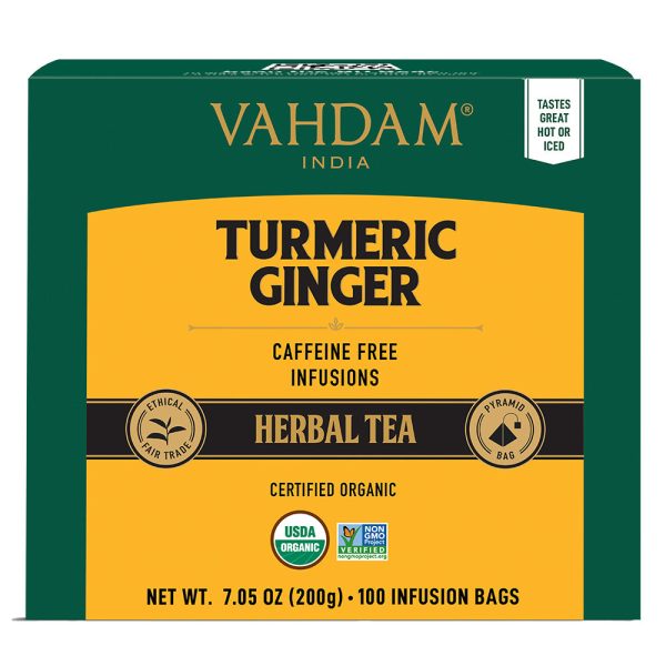 Turmeric Ginger Herbal Tea Tisane, 100 Count Online Hot Sale