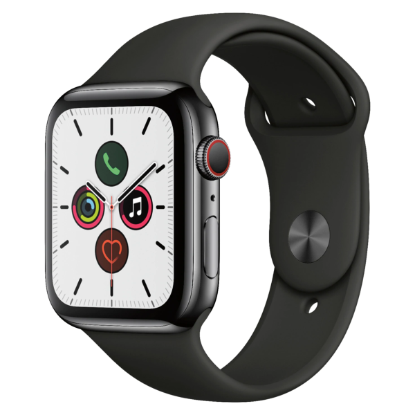 Apple Watch Series 5 (GPS + Cellular) 44mm Stainless Steel Case (Black) - Refurbished For Sale