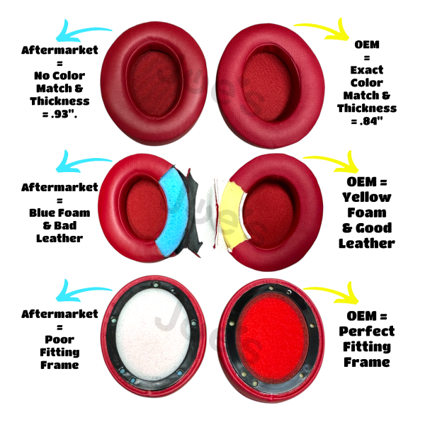 Beats By Dre Studio 3 Wireless Ear Pads Muffs Cushions Replacement Pair A1914 - Parts Online Sale - Image 2