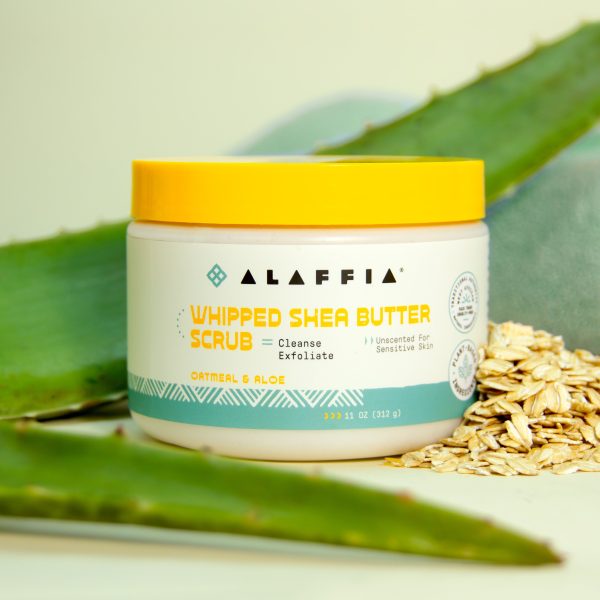 Authentic African Whipped Shea Butter Scrub, Oatmeal & Aloe 11oz For Sale - Image 2