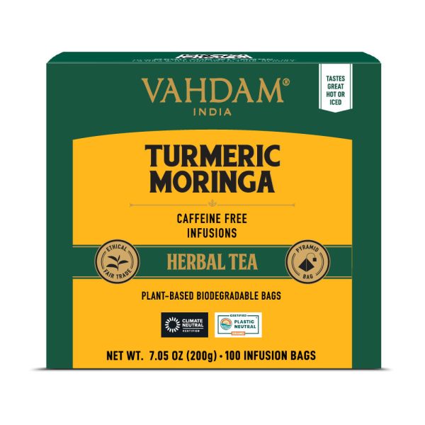 Turmeric Moringa Herbal Tea Tisane, 100 Count Online now