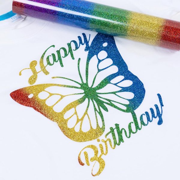 Rainbow Glitter Heat Transfer Vinyl Rolls - 10  x 8ft on Sale - Image 4