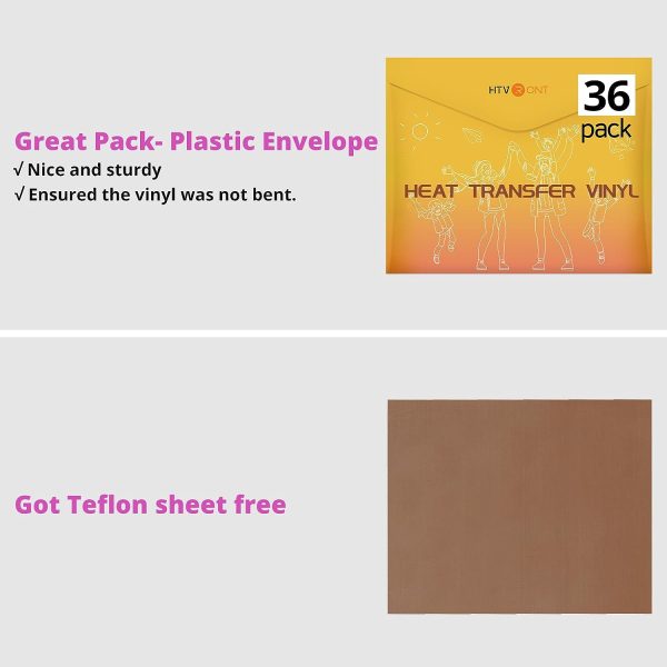 Glitter HTV Heat Transfer Vinyl for T-Shirts 36 Sheets 12 x10 （3 Glitter+1 Teflon Sheet） For Cheap - Image 3