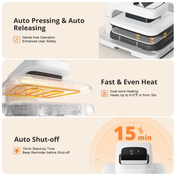 [Spring Sale]HTVRONT Auto Heat Press 2+HTV & Sublimation Essential Bundle(36 sheets HTV+150 sheets Sublimation Paper A4+Sublimation HTV Roll+PUFF HTV*9+Tools Bundle) Online Hot Sale - Image 2