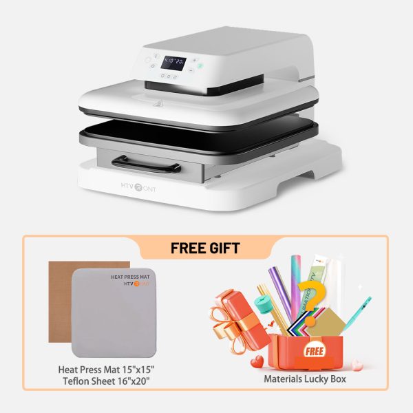 【Easter Deals】HTVRONT Auto Heat Press Machine for T Shirts 15x15 110V - (2 Colors) & Giveaway,Smart T Shirt Press Machine with Auto Release - Professional Heat Press for Sublimation, Vinyl, Heat Transfer Projects Cheap - Image 2