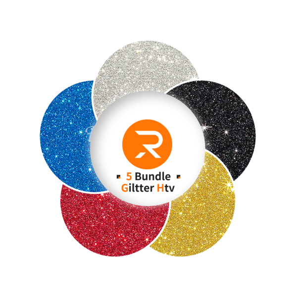 Glitter Heat Transfer Vinyl Bundle - 12  x 10  5 Pack  (5 Assorted Colors) Sale - Image 5