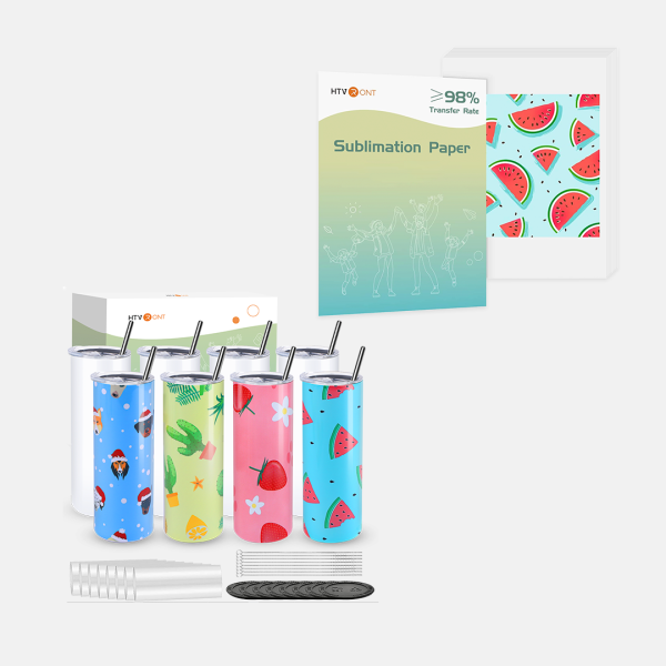 8 Pack 20oz Sublimation Tumbler Blank With 150 sheets Sublimation Paper A4 For Cheap