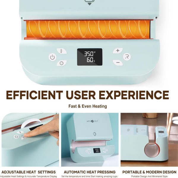 [All in one]HTVRONT Tumbler Press+Hat Press +Button Maker Machine+All in Bundle(Baseball Cap Blank*2+Glasses  16oz*8+HTV*10+PUFF HTV*5+Holographic HTV*6+Sumblimation Paper*25+Sumbli HTV*5+Transfer paper*10+Sticker Paper*30+Button Supplies+Tools≥206＄) Discount - Image 3