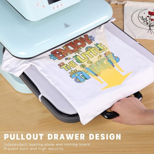[All in bundle]HTVRONT Auto+Mini3 Heat Press Machine+advanced Bundle(Multicolor HTV*46+Sumblimation Paper*25+Transfer paper*10+PTFE Teflon Sheet+Heat Press Mat+Cutting Mat+Weeding Tools≥83＄) For Sale - Image 5