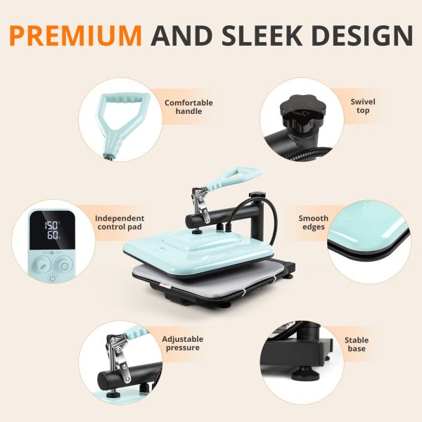 HTVRONT Manual Heat Press Machine 15  x 15  110V + Auto Tumbler Heat Press Machine + Materials Bundle Sale - Image 5