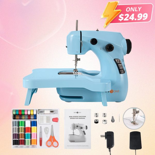 Mini Sewing Machine for Beginners + Extension Table + 42 Pcs Sewing Set +Neddle Threadar+4pcs Metal Bobbins Online