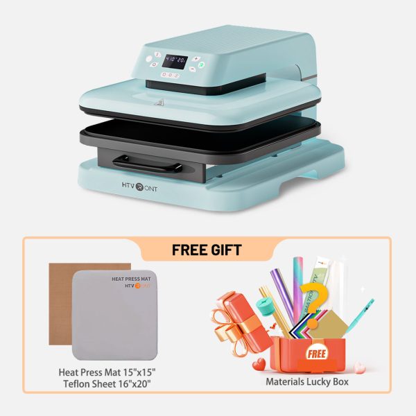 【Easter Deals】HTVRONT Auto Heat Press Machine for T Shirts 15x15 110V - (2 Colors) & Giveaway,Smart T Shirt Press Machine with Auto Release - Professional Heat Press for Sublimation, Vinyl, Heat Transfer Projects Cheap - Image 3