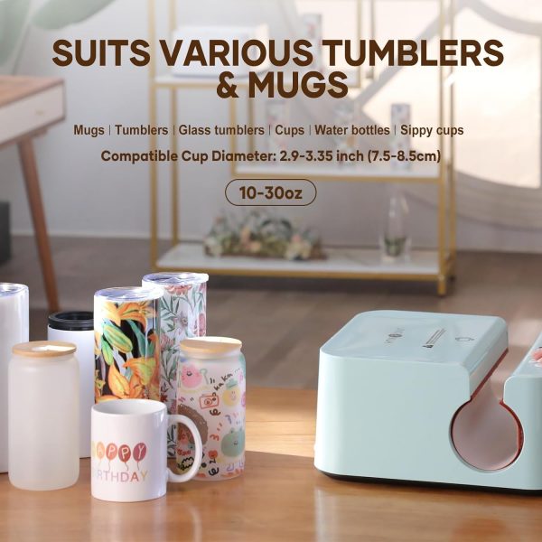 [All in one]HTVRONT Tumbler Press+Hat Press +Button Maker Machine+All in Bundle(Baseball Cap Blank*2+Glasses  16oz*8+HTV*10+PUFF HTV*5+Holographic HTV*6+Sumblimation Paper*25+Sumbli HTV*5+Transfer paper*10+Sticker Paper*30+Button Supplies+Tools≥206＄) Discount - Image 4