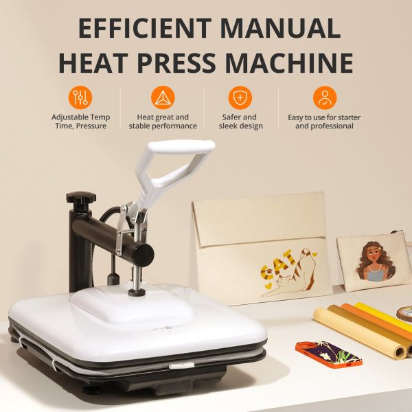 HTVRONT Manual Heat Press Machine 15  x 15  110V + Auto Tumbler Heat Press Machine + Materials Bundle Sale - Image 4