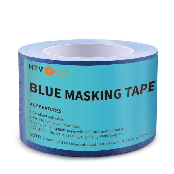 Blue Painters Tape - 3 Rolls 2.5mm x 55m For Sale - Image 2