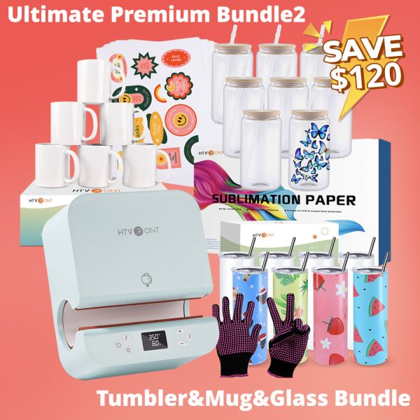 [Premium Bundle] Auto Tumbler Heat Press Machine 120V+Premium Box(30pcs Sublimation Paper+8pack Sublimation Tumbler 20 OZ+8Pack 4Pack Sublimation Glass 16oz+6pack 12pack Sublimation Mugs Or Mini2 Heat Press+Sticker Paper*20+Tools) on Sale