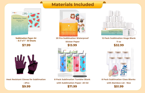 [Premium Bundle] Auto Tumbler Heat Press Machine 120V+Premium Box(30pcs Sublimation Paper+8pack Sublimation Tumbler 20 OZ+8Pack 4Pack Sublimation Glass 16oz+6pack 12pack Sublimation Mugs Or Mini2 Heat Press+Sticker Paper*20+Tools) on Sale - Image 5